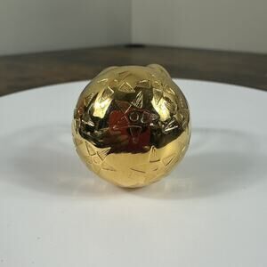 Celine Dome Scarf Ring 1" Yellow Gold Plated Made In Italy Vintage Authentic